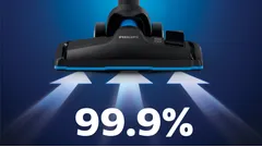 99,9 % dammuppsugningsförmåga**