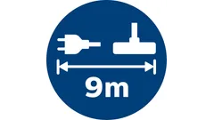 Lång räckvidd på nio meter