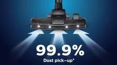 99,9 % dammuppsugningsförmåga**