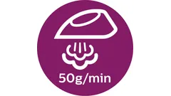 Ånga på upp till 50&nbsp;g/min