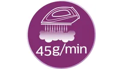 Continuous steam up to 45 g/min