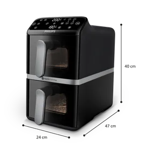 Série 4000 paniers superposés Airfryer Philips - Air fryer vertical duo Noir 10L