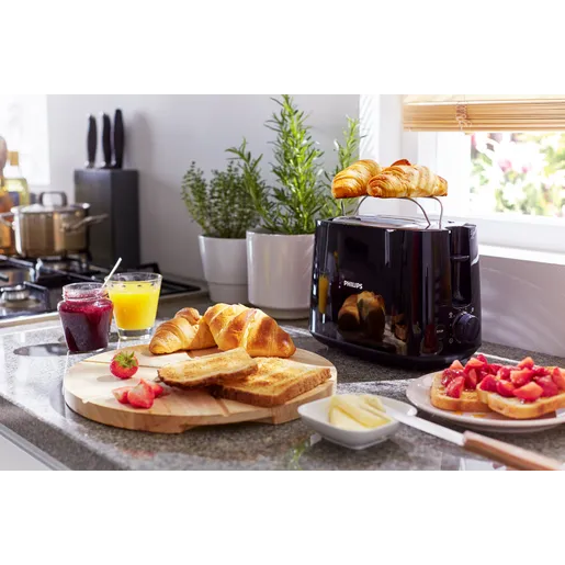 Daily Collection Toaster slice, wide slot, Black Kitchen