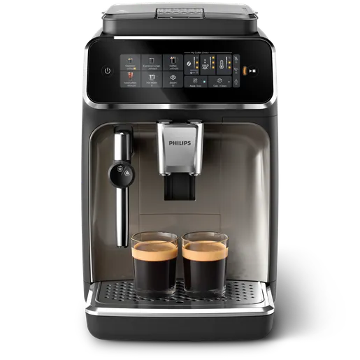 Série 3300 SilentBrew Noir / Chrome Machine expresso broyeur, 5 boissons, mousseur lait