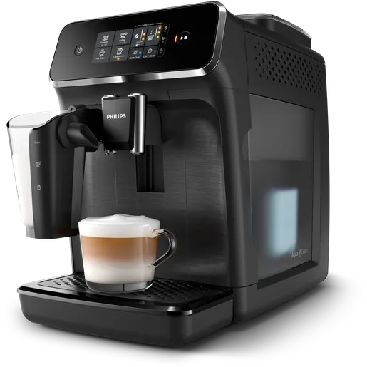 Série 2200 Noir Mat Machine expresso broyeur, 3 boissons, carafe LatteGo
