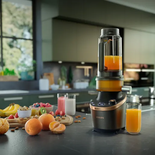 Flip&Juice™-blender Højhastighedsblender med råsaftscentrifuge