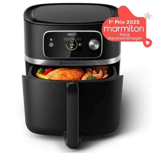 Série 7000 Connecté Airfryer Philips - Friteuse sans huile Noir 8.3L